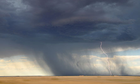 Dramatic view of thunderstorm