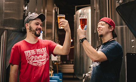 Brewers admiring their work